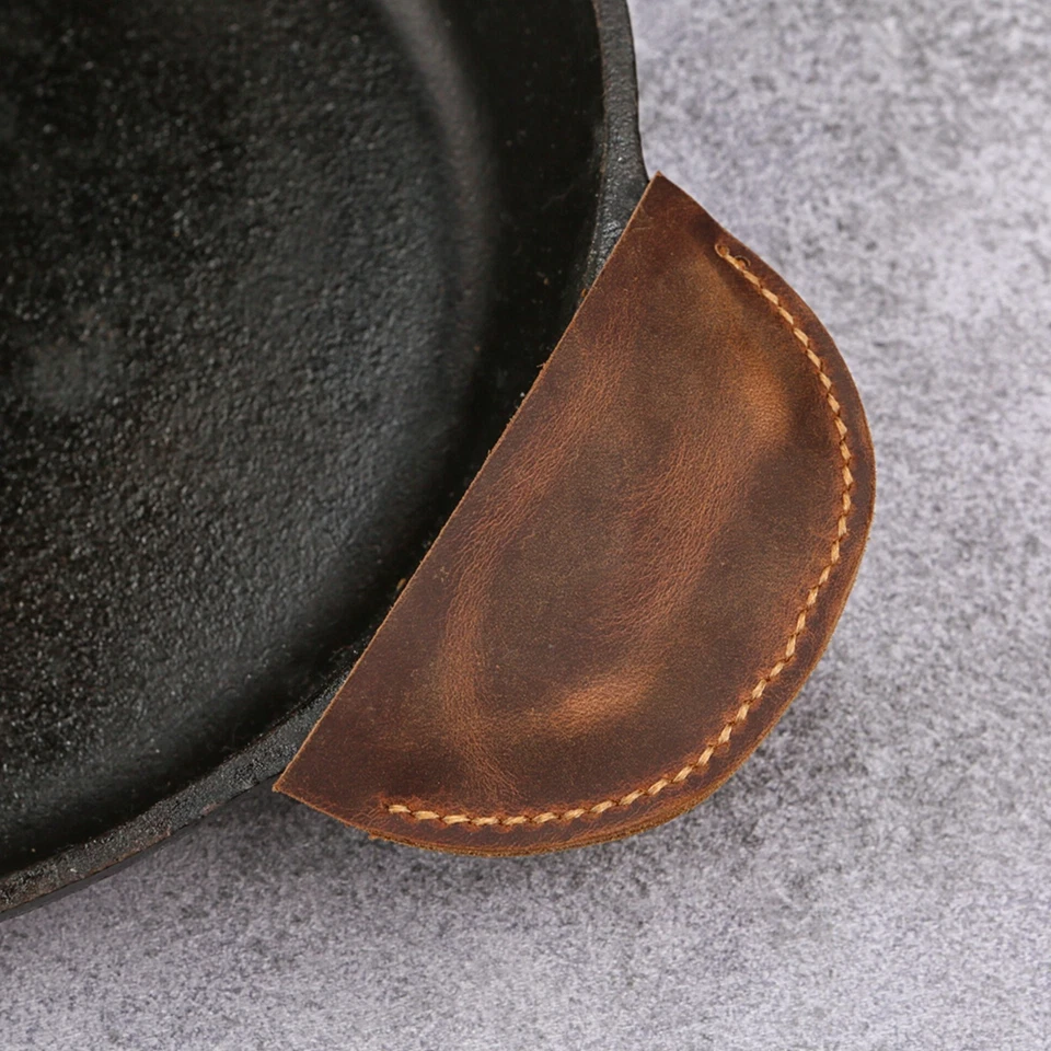 SET of 2 leather cast iron skillet handle cover for Lodge cast iron skillet - Image 3 of 4