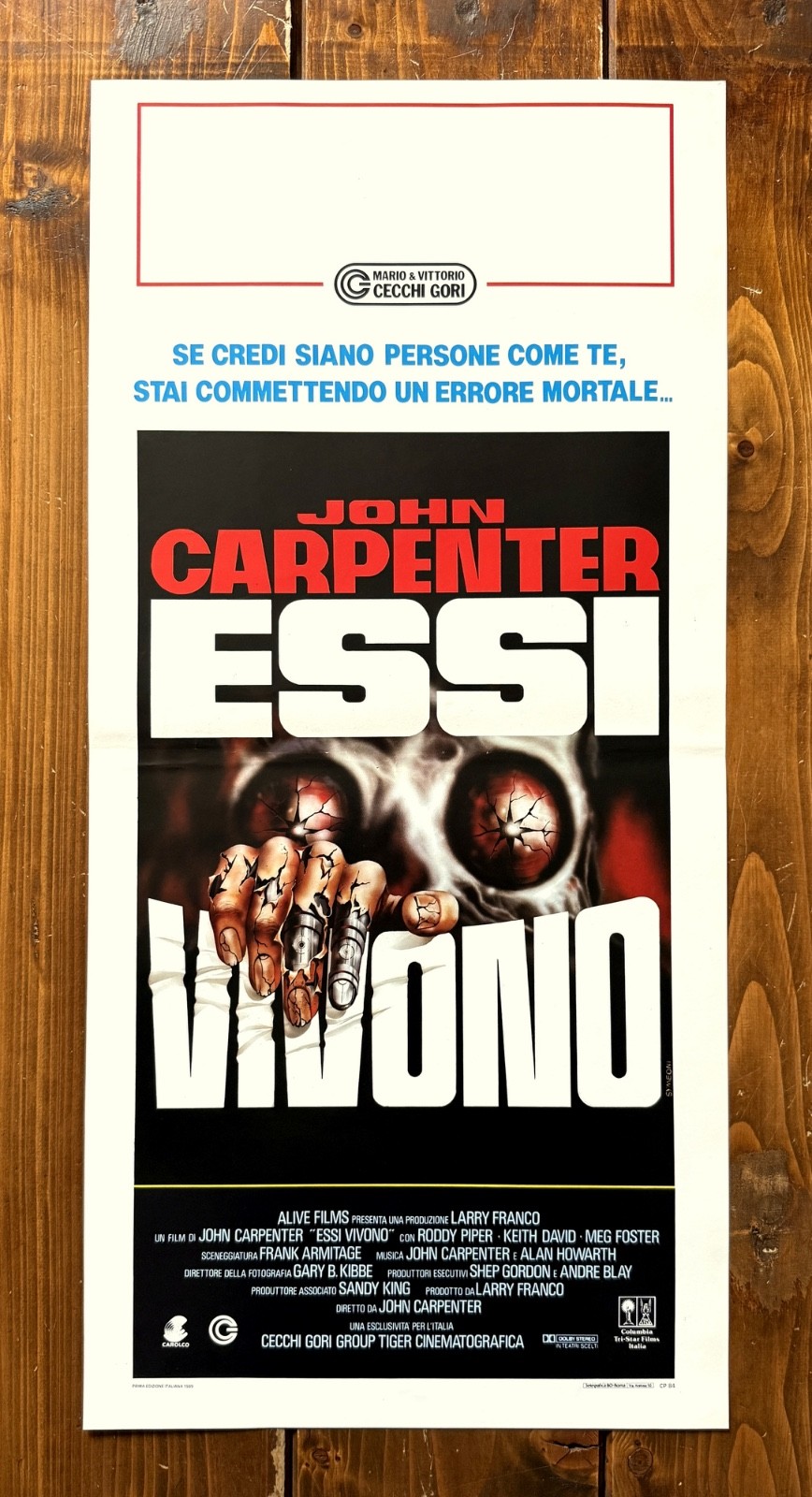 Locandina originale film Essi vivono (1988) - Regia di John Carpenter
