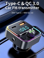 Car Charger Bluetooth 5.3 Wireless FM Transmitter USB PD Fast Adapter MP3 Player