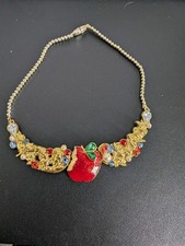 Disney Snow White Seven Dwarfs Necklace Kids Princess Costume Jewelry Gold Tone