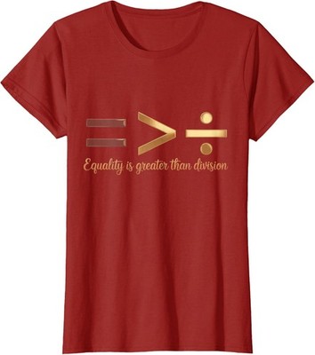 Equality Greater Than Division Black History Melanin Ladies' Crewneck T-Shirt