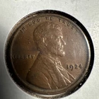 1924 Lincoln Wheat Cent Coin Higher Grade AU Very Nice Brown Color