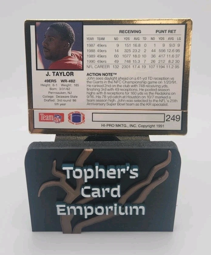 John Taylor - Action Packed - 1991 - Base Set - #249 - Image 2 of 2