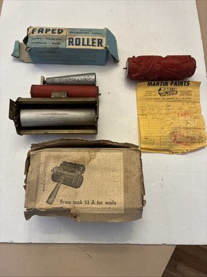 VTG Patterned Paint Roller Decorative 6  Texture Mural Roller with Handle Italy