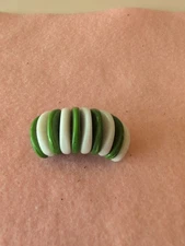 Unusual Scarf Clip, Green And White, Vintage