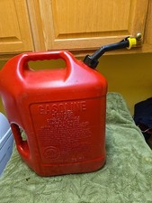 Vtg Blitz 6 Gallon 16 oz Gas Can "Big Sixer " Red Poly Rear Vented Model 50841