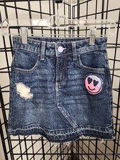 Justice Distressed Jean Skirt With Under Girls Shorts Size 10 Retro Y2k Pockets