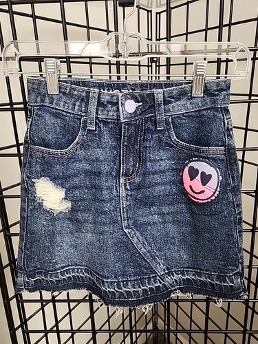 Justice Distressed Jean Skirt With Under Girls Shorts Size 10 Retro Y2k Pockets - Picture 1 of 9