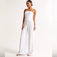 NEW Abercrombie  Fitch Strapless Premium Crepe Jumpsuit