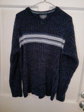 Sonoma Men's LS Pullover Navy Blue Sweater Sz S