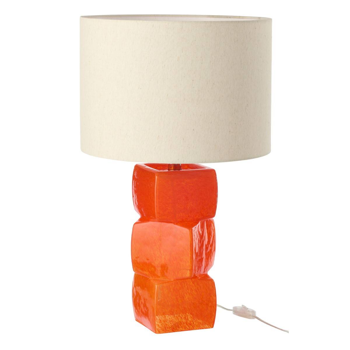 Lampe à poser design 3 Cubes orange 62cm pour illuminer votre coin lecture