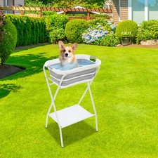 2-in-1 Dog Bath Tub Dog Washing Station for Bathing Grooming Indoor Outdoor