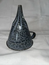 Antique Enamel Granite Ware FUNNEL Gray 6” Primitive