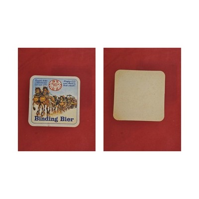 Binding blaue Schrift Brauerei Bierdeckel Bier