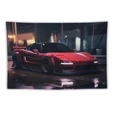 Jdm Car Nsx Red Tapestry Wall Hanging Aesthetic Decoration For Bedroom Living...