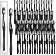 500 Pcs Disposable Toothbrushes, Soft Bristle Tooth Brush Set, Black
