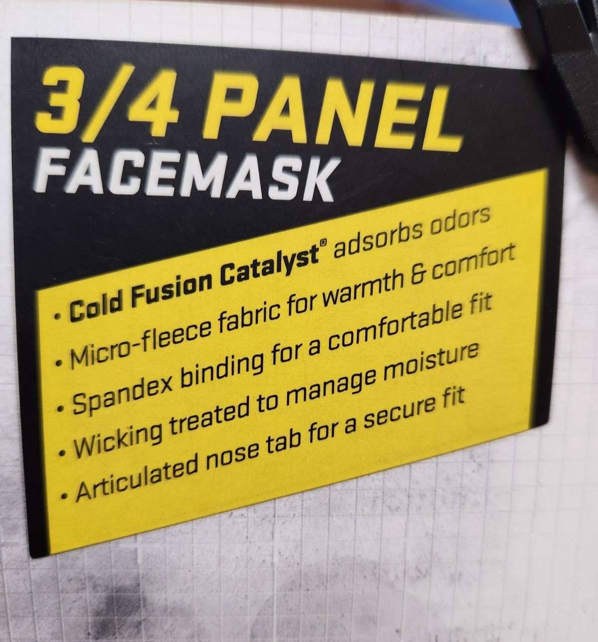Scent Blocker 3/4 Panel Facemask Gaiter Mid/Late Season Cold Fusion Fleece