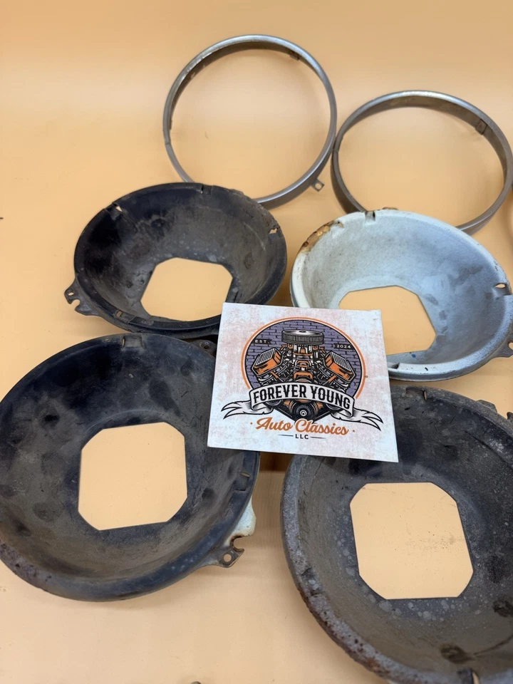 1970-1972 Pontiac Lemans E Tempest Conjunto de Moldura para Farol ORIGINAL - Imagem 4 de 4