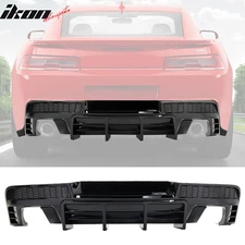 Fits 14-15 Chevy Camaro Ikon Style Rear Diffuser Bumper Lip Gloss Black PP