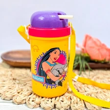 🪶 Vintage 1990s Disney Pocahontas 16 oz Canteen Bottle by Zak Designs w/ Strap