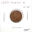 1889 US Indian Head Cent VF Very Fine Full Liberty Free Shipping (PPT)