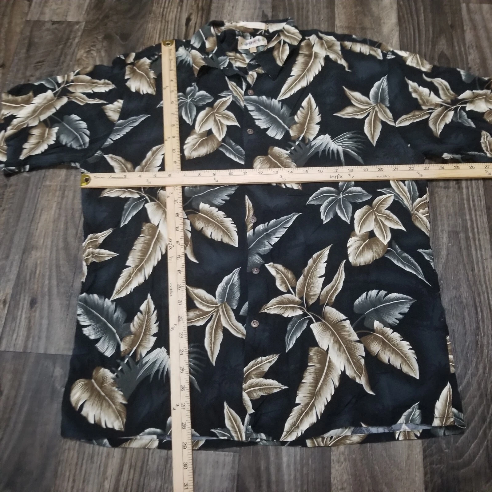 Campia Moda Hawaiian Shirt Short Sleeve Button Down Blue Size Large Rayon