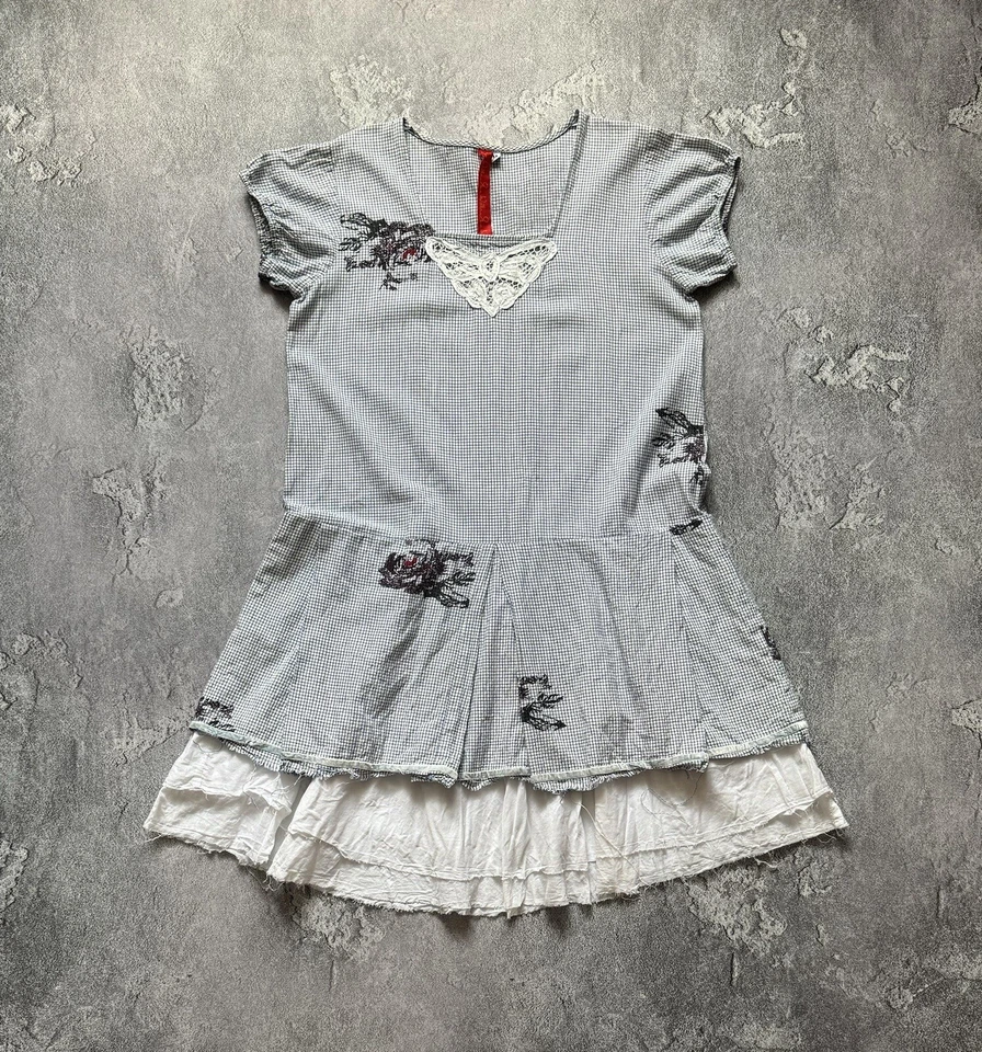 ewa i walla M Long Dress Short Sleeve Relaxed Avantgarde Bohemia   - Image 4 of 4