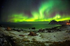 Landscape snow nature aurorae sky Custom Gaming Mat Desk
