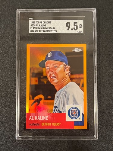 Al Kaline 2022 Topps Chrome Platinum Anniversary Orange Refractor /25 SGC 9.5