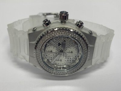 1.0CTW ECHTER DIAMANT KLAR JELLY AQUA MASTER UHR W#13 NEU & OVP