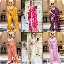 Banarasi Soft Silk Facny Latest Style Saree,Indian Wedding Sari For Women's KT-Q