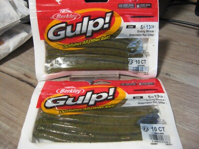 Berkley Gulp Sinking Minnow 5" Bass Bait Watermelon Red Glitter Gsm5-wrg  for sale online | eBay