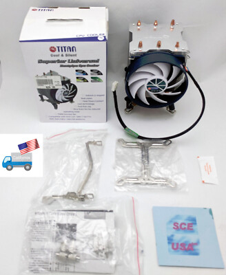 Titan 95mm 4pin PWM Heatpipe Universal CPU Cooler for LGA 1156/775/1366 AMD AM2+