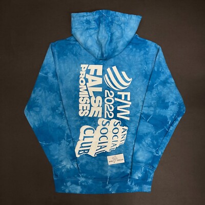 DS Anti social social club False Promises Blue Tie Dye Hoodie S