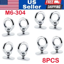 8PCS Quick Release Track Rail Adapter Kayak Track Mount Tie Downs Eyelet Anchors