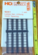 Detail Associates HO #6241 Ladder Sets -- 8-Rung, 16.25" Spacing (Parts 8)