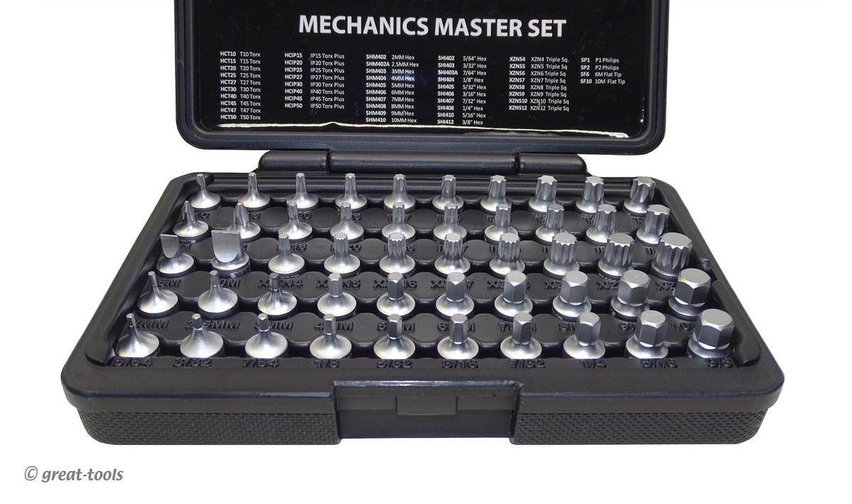 VIM TOOLS: Mechanics Master Bit Set – stubby socket driver bits