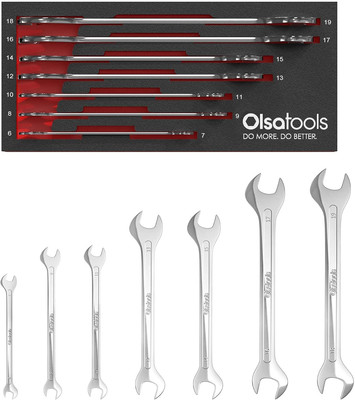 Super-Thin Open End Wrench Set, Metric, Professional Grade, 7-Piece, Including 6