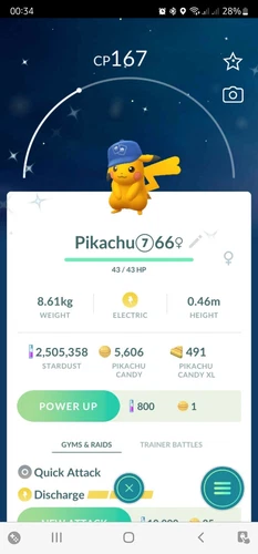 Shiny Pikachu ( TCG Hat ) Pokemon Trade Go