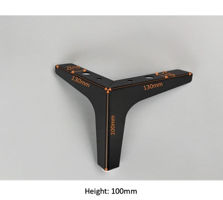 4 x Furniture Legs Black Metal 100mm 150mm Couch Sofa Lounge