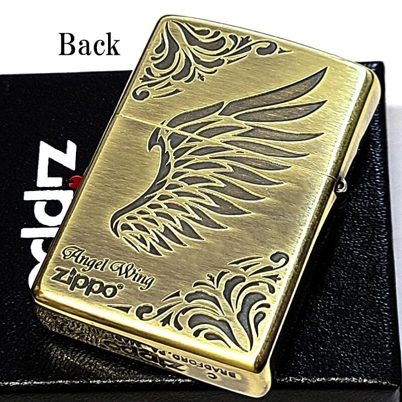 Zippo Metal Shell Wing Gold 2 Sided Processing Etching Lighter