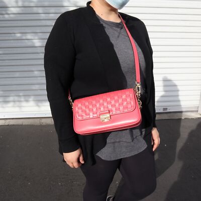 NWT MICHAEL Kors Bradshaw Woven Leather Convertible