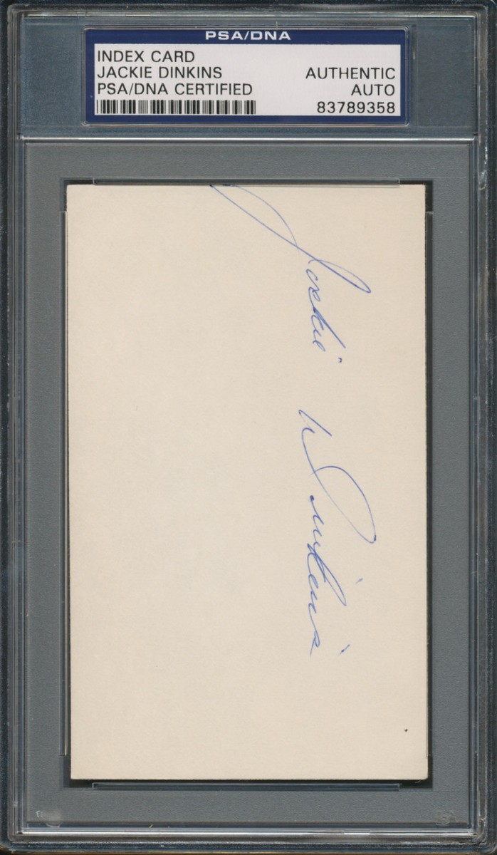 Jackie Dinkins Index Card PSA/DNA Certified Authentic Auto