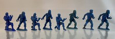 Vintage 1960s MPC Army Men Blue Plastic Civil War Figure Lot Of 8x Marx