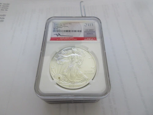 2020 S Silver Eagle MS70 John Mercanti Emergency Production ER San Francisco NGC
