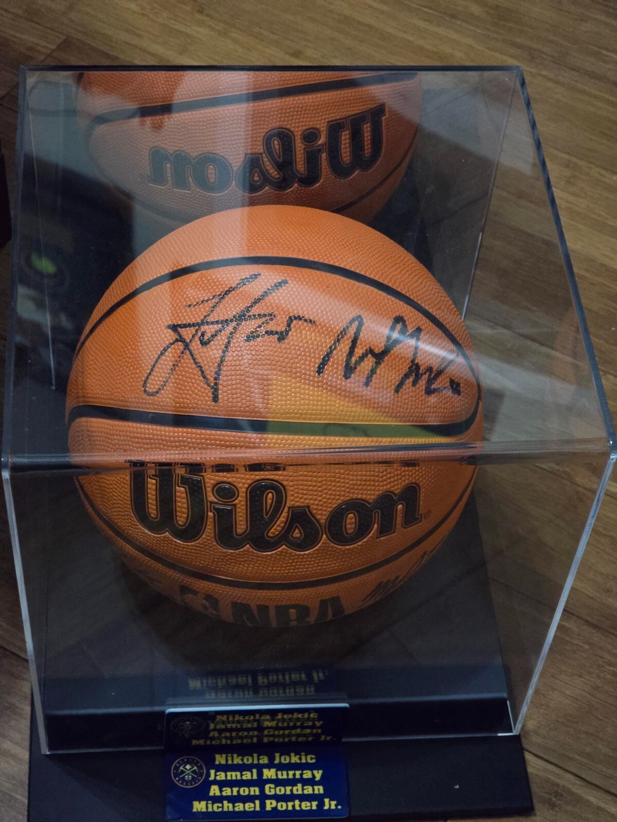 Aaron Gordon Denver Nuggets Nikola Jokic,Jamal Murray, Michael Porter Jr Total Sports AUTO Ball 