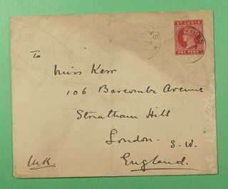 DR WHO 1904 ST LUCIA STATIONERY TO ENGLAND R63070
