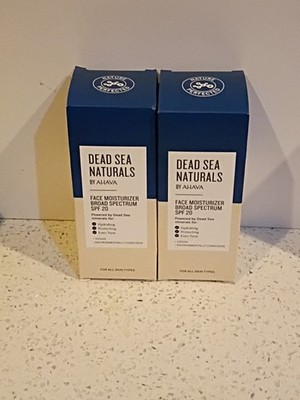 2x Dead Sea Naturals by AHAVA Face Moisturizer Broad Spectrum SPF 20 7/2026 New