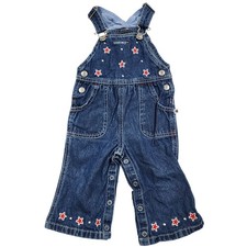 Tommy Hilfiger Baby Vintage Denim Star Embroidered Overalls 6-12M Blue Americana