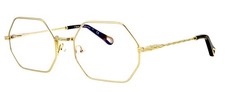 New CHLOE CE146S 832 53mm Gold Square Hexagon Eyeglasses Frames Italy